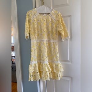 Yellow lace dress